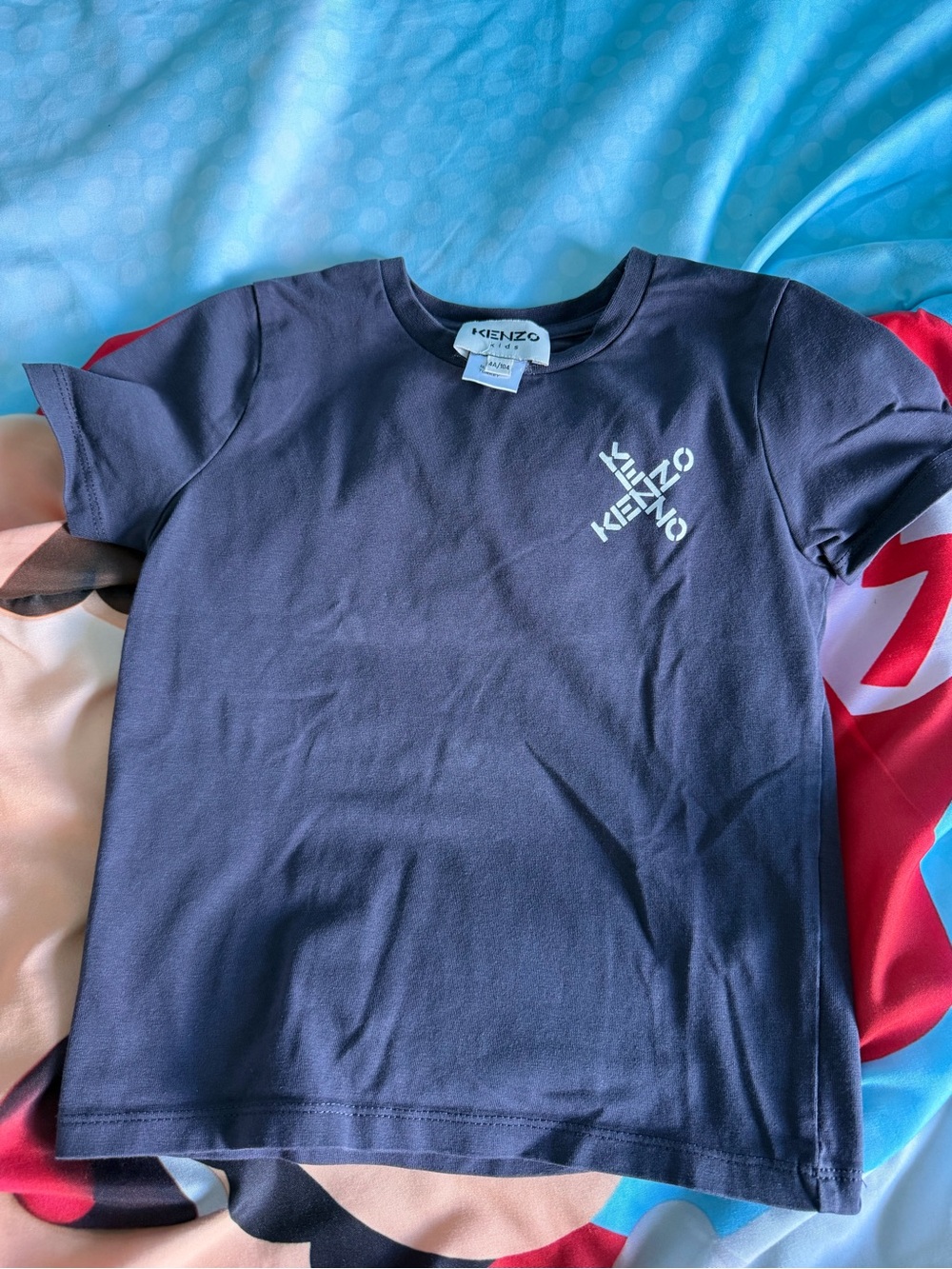 Kenzo Kids Navy Short Sleeve Logo Tee